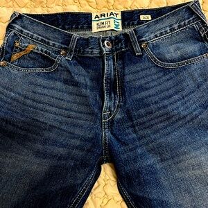 Ariat Blue Slim Straight Jeans with Classic Fading